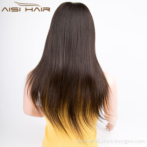 Aisi Hair 2018 New Arrival 16 Inch Long Silky Straight Natural Black Brazilian Full Lace Human Hair Wigs For Black Women